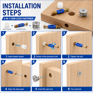 3 in 1 Furniture Connector Cam Lock Nut Bolt Dowel Minifix Fastener for Cabinet Wardrobe Panel Furniture - Product Image 5