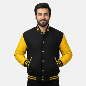 Wholesale Winter Fashion Custom Embroidery Front Logo Versity Leatherman Varsity Baseball Letter <b>Men</b> High Quality Jackets - Product Image 1
