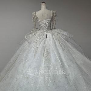 Wx114 <b>Wedding</b> Dresses Bridal Ball Gowns Luxury Design Lace Sparkly Rhinestones For Brides Customize Size Jancember - Product Image 6
