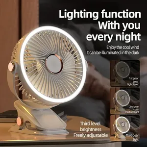 Rechargeable <b>Table</b> Fan Clip-on Type Portable <b>Mini</b> Desk Fan 360 Degree Rotation Adjustable Clip-on Fan for Student Dormito - Product Image 3