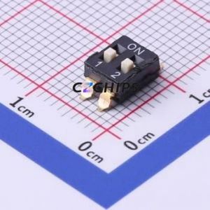 DSIC02LS-P DIP Switch SMD-4P,5.1x6.1mm Switch Flat Toggle, Raised Type Single Pole Single Throw 2 Gull Wing Type - Product Image 1