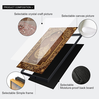 Peinture Murale Coranique Ayatul Kursi en Cristal Effet Miroir Étanche avec Cadre en Aluminium et Fond en MDF – Art Mural Musulman en Gros pour la Maison