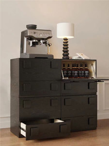 Buffet modulaire de luxe en bois massif de chêne de style mi-siècle, en contreplaqué, style wabi-sabi, pour hôtel, maison, salon, salle à manger, chambre à coucher - Product Image 2
