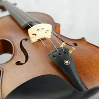 Violon artisanal de taille 4/4 en bois massif, copie Stradivari, son profond et puissant, avec chevalet, cordes, archet, étui oblong et kit