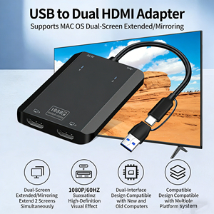 Adaptateur double USB/Type-C <span class=keywords><strong>pour</strong></span> convertisseur HD 1080P compatible <span class=keywords><strong>TV</strong></span> HDTV, téléviseurs intelligents 65 pouces, plaqué or, <span class=keywords><strong>pour</strong></span> home cinéma et moniteur <span class=keywords><strong>PC</strong></span> - Product Image 2