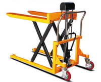 Chariot élévateur à fourche électrique 1T 1.5 Cric hydraulique manuel Transpalette électrique mobile à haute levée de type ciseaux