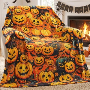 Manta de Franela con Motivos de Halloween, Manta para Siesta, Decoración Otoñal, Truco o Trato, Acogedora, Cálida y Súper Suave para el Hogar y la Oficina - Product Image 5