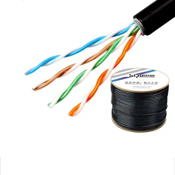 SIPU fabrik preis cat5 outdoor kupfer material kommunikation kabel schwarz farbe cat5e netzwerk kabel