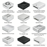 Kotak Proyek Aluminium Kecil yang Dipasang di Dinding, Terbuat dari Ekstrusi Aluminium, Berbahan PCB, Terpisah Bagian, Anodisasi, dan Dilengkapi Casing Ekstrusi Aluminium