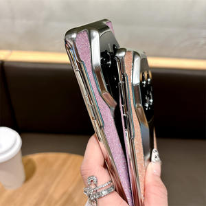 Étui en cuir véritable pour fille avec placage brillant et paillettes de diamant pour Huawei <span class=keywords><strong>Mate</strong></span> 70 60 <span class=keywords><strong>Pro</strong></span>+ / 50 40 <span class=keywords><strong>30</strong></span> <span class=keywords><strong>Pro</strong></span> RS Protection de l'objectif - Product Image 5