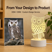 Lampe de nuit 3D LED multicolore en forme de lune, design personnalisé, moderne, créatif, en acrylique transparent de haute qualité, pour salon