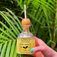 Vente en gros 375ml acrylique mini plastique Don Julio Cocktail Tequila Patron bouteille à boire paille Design créatif tasses à thé soucoupes
