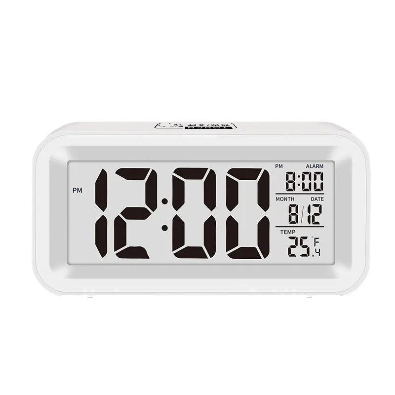 Best Selling Portable 3AAA Battery Digital Alarm Clock Lcd Display Temperature Clocks Snooze Night Light With Date