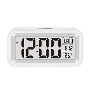 Reloj despertador Digital portátil con batería 3AAA, pantalla Lcd, relojes de temperatura, luz nocturna con fecha, superventas