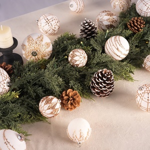 Christmas <b>Tree</b> Ceiling Hanging Flocking Ball Ornaments 6/8/10CM - Product Image 3