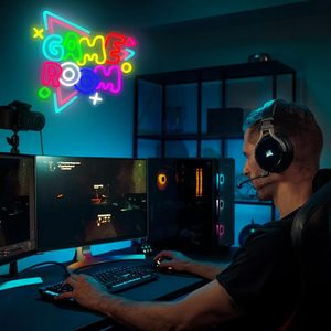 LED neon light game room glowing letters internet cafe club ambient light hanging decoration light advertising sign <b>5V</b> 12V - Product Image 6