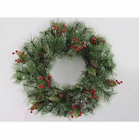 Zhengtian Nouveau Style Promotionnel Artificielle En Plastique Guirlande De Noël/Guirlande Porte Suspendue En Plein Air Décor À La Maison Pour Les Fêtes