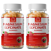 Gummies de Bisglycinate de Magnésium à Absorption Élevée et Faible Teneur en Sucre pour l'Énergie Cardiovasculaire des Adultes, Pastilles de Magnésie Gommeuses 35mg