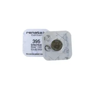 Batería de reloj Renata, 1,55 V, 395 SR927SW, LR57, LR927, AG7, botón de óxido de plata, pilas de celda moneda, hechas en Suiza