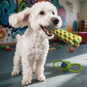 Jouet en corde tricotée résistante pour chien, jouet interactif à mâcher pour animaux de compagnie, corde en coton pour l'entraînement extérieur des chiens - Product Image 2