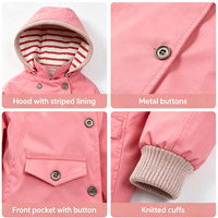 Frühling Herbst Neue Kinder-Windjacke Jungen Mädchen Outdoor Winddichte Regenfeste Jacke Kinder Abnehmbare Kapuze Jacke Langer Freizeit-Reißverschluss