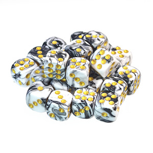 Lot en gros de dés de jeu polyédriques D6 en acrylique marbré à 6 faces avec points dorés pour jeux de société - Product Image 2