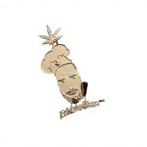 Collier Hip Hop pour Homme en Or Massif 10K avec Pendentifs Personnalisés Sertis de Diamants Naturels, Motif Visage d'Homme Unique, Bijoux Fins, Breloques, Cadeaux - Product Image 1