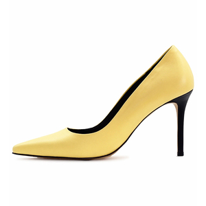 Fabricante de Productos, Zapatos de Tacón Alto Clásicos con Punta en Pico, Color Amarillo, para Vestido de Novia, Zapatos de Oficina para Mujer - Product Image 1