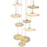 Lustre moderne de luxe pour escalier en spirale, design créatif en forme de fleur, acrylique LED 2700K AC 85-265V, luminaire suspendu pour villa