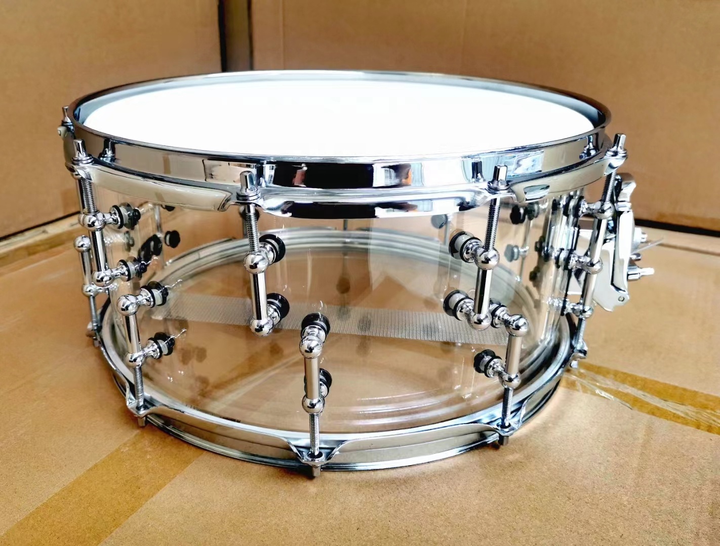 多色透明実用8/10/12/14X5.5インチ耐久性アクリルスネアドラム