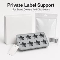 Moule en silicone personnalisé en forme d'étoile, OEM ODM, étiquette privée, couleur et logo personnalisés, emballage, sans BPA, respectueux de l'environnement, vente en gros d'usine