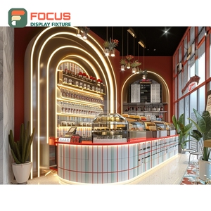 เคาน์เตอร์บริการกาแฟพรีเมียม ชั้นวางเครื่องชงกาแฟ โซนทำงานบาริสต้า แผงสีขาว เคาน์เตอร์คาเฟ่ - Product Image 4