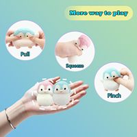 2 Jouets en peluche moelleux en forme de pingouin pour soulager le stress, pour enfants et adultes, mini prix de classe, cadeau de fête (bleu/rose)