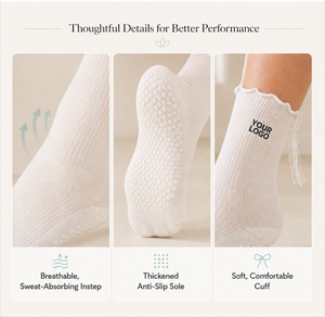 <span class=keywords><strong>Calcetines</strong></span> de Yoga y Pilates para <span class=keywords><strong>Mujer</strong></span>, Color Sólido, con Volantes, Diseño Personalizado, Antideslizantes, con Lazo de Encaje - Product Image 2
