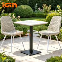Chaises de patio d'extérieur au design scandinave, en gros, à prix abordable, ensembles de salle à manger modernes, chaises en rotin pour restaurant