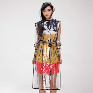 Imperméable <span class=keywords><strong>transparent</strong></span> en EVA pour <span class=keywords><strong>femme</strong></span>, imperméable à capuche avec ceinture, <span class=keywords><strong>poncho</strong></span> <span class=keywords><strong>de</strong></span> <span class=keywords><strong>pluie</strong></span> réutilisable et tendance avec poches - Product Image 5