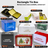 Boîte de rangement alimentaire vide en fer blanc vintage personnalisée, mini-boîte métallique de luxe à couvercle coulissant, petite boîte carrée en fer blanc avec couvercle