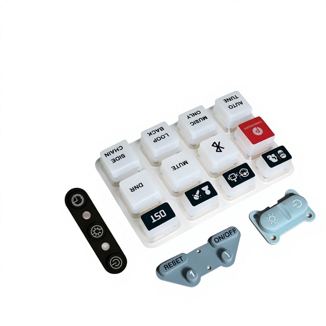 Open Mold Custom Silicone Key Cap Button for Smart Remote Control Switch-Waterproof Conductive Solid Color