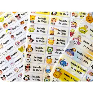 Cute animal Pattern Custom Name Sticker Multicolor Waterproof Personal Label Children Scrapbook School Stationery Set Stick