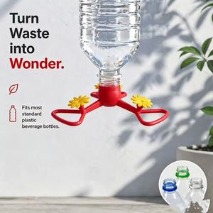 Comedero Portátil Desmontable para Colibríes, Tres Puertos, Forma de Flor, Comedero Colgante para Pájaros al Aire Libre, para Beber Agua - Product Image 4