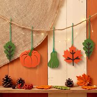 24 décorations d'automne en feutre pour arbres, ornements suspendus en forme de feuilles d'érable et de citrouille pour Thanksgiving et la récolte