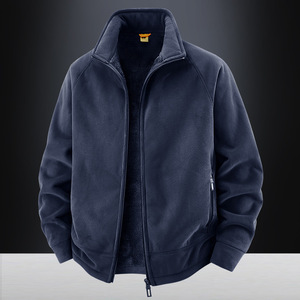 Giacca in pile da uomo autunno inverno 2025, nuova, antivento, spessa 180g, in poliestere, con collo alto, cerniera e maniche lunghe, casual sportiva, vestibilità ampia - Product Image 4