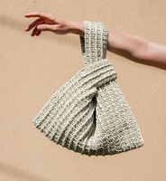 Sac Nœud en Raphia de Créateur, Sac d'Été, Pochette de Poignet en Paille, Sacs à Main en Raphia