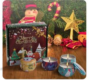 Juego de Regalo de Cuatro Velas Aromáticas Navideñas con Logotipo Personalizado, Artículos Chinos Económicos para Regalos de Bienvenida/Recuerdo para Invitados - Product Image 2