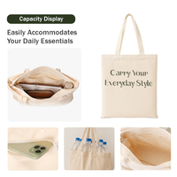 Sac fourre-tout en toile naturelle écologique, lisse, multi-poches, taille personnalisée, haute qualité, réutilisable, sac cadeau promotionnel