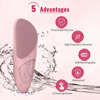 Appareil de soins de la peau étanche en silicone souple brosse de lavage du visage masseur facial brosse nettoyante électrique