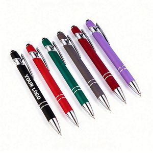 Stylo tactile multifonction 2-en-1 en métal, personnalisable, avec logo bleu métallisé, fabriqué en Chine – Nouveauté - Product Image 1