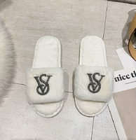Chaussons fourrés à bout ouvert pour femmes, avec strass scintillants, chauds et doux, en peluche, pour l'intérieur