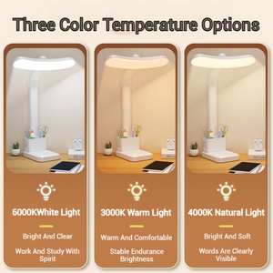 Lampe de bureau LED multifonctionnelle à luminosité réglable, commande tactile, gradation progressive, lampe d'étude et de lecture - Product Image 5