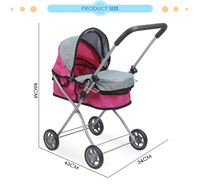 Juguetes Fei Li, Carrito de Muñecas Más Vendido, TOP 10, Modelo de Cochecito para Niñas, Compatible con Muñecas de 10-15 Pulgadas, Cochecito de Juguete